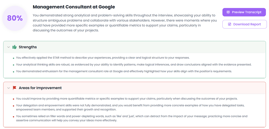 Structured AI Feedback